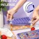 2 x Doonly Easy Release Ice Cube Tray with Lid and Bin, 2 Pack Ice Cube Trays for Freezer, 64 Pcs Ice Trays for Whiskey Cocktail, Tea, Coffee (Purple)