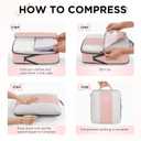 10 Set Compression Packing Cubes for Travel Essentials Women Mom,Compressible Expandable Packing Cubes for Suitcase,OlarHike Luggage Organizer Bags for Travel,Handy Helper for Organizing Clothes(Pink)