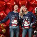 Men`s Ugly Christmas Sweater Unisex Women`s Funny Novelty Santa Pullover for Party Go Snow Gnome or Go Home Medium (M)