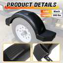 Set of 2 Single Axle Trailer Fenders 13" Wheels Tire Skirt Boat(Black)
