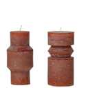 Creative Co-Op Unscented Totem Pillar, Spice Candles, 3" L x 3" W x 6" H, Orange