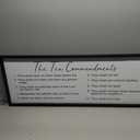 YWMZYKJGS The 10 Commandments Bible Verse Wall Art Decor 40"×15" Christian Ten commandments God Jesus Prayer Religious Saying Sign Rustic Inspirational Catholic Scripture Wood Framed Hanging (Black)