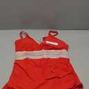 Women Tankini Top Only - Color Block Swim Swimsuit Top with Contrast Trim Tummy Control Bathing Suit Tops Only No Bottom, M
