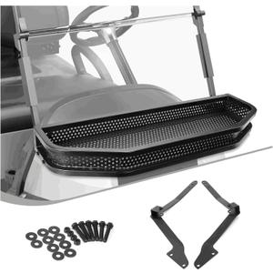 Club Car DS/Precedent Front Cargo Basket Clay Outer Utility with Mounting Brackets for Gas & Electric Golf Carts, Heavy-Duty Steel Drop Mesh Storage Rack