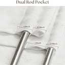 Linen French Door Curtains 40 Inch Length 2 Panels Light Filtering Short Farmhouse Curtains for Doors with Glass Window Closet Rod Pocket Lightweight Ivory White