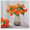 2 Pack Artificial Fall Flowers Orange Fall Floral Stems Fake Sunflower Daisy for Autumn Home Decorations -VASE NOT Included
