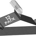Simplify 12 Pack Metal Hangers | Dimensions: 15.75"x 7.28"x 0.16" | Space Saving | Durable | Closet Organization | Black