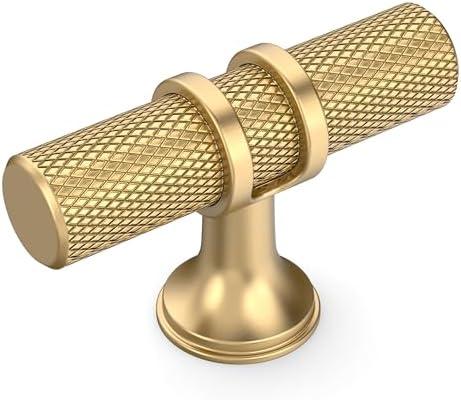 Amerdeco 10 Pack Champagne Bronze Cabinet Knobs 2 Inch Length Single Hole T Bar Kitchen Cabinet Knob Knurled Cabinet Pulls for Drawer Cupboard Amerdeco 10 Pack Champagne Bronze Cabinet Knobs 2 Inch Length Single Hole T Bar Kitchen Cabinet Knob Knurled Cabinet Pulls for Drawer Cupboard