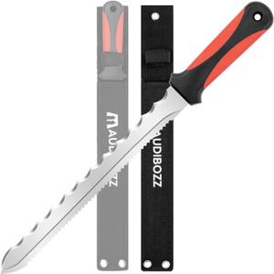 Insulation Knife - Sod Cutter Knife: stainless steel 11.14-Inch sharp blade, double side utility Lawn Repair Saw with Nylon Sheath