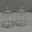 EXCEART Glass Cloche 2 Sets Clear Glass Dome Candle Glass Jar Cloche Dome Bell Jar Candle Cover Display Wedding Decoration Ornament Clear
