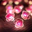 Cherry Blossom Flower String Lights for Bedroom, Pink Fairy Lights Battery Operated with Remote & 8 Modes & Timer, 10ft 30 LED Waterproof String Light Indoor Outdoor for Wedding Home Christmas Decor