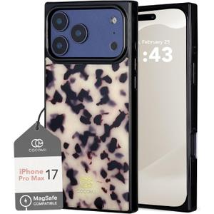 COCOMII Rectangle Case for iPhone 17 Pro Max, Compatible with MagSafe, Ivory Tortoiseshell