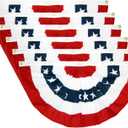 6PCS USA Patriotic Pleated Fan Flags - 3 x1.5 Ft American US Flag Buntings Banner Patriotic Bunting Flag Stars and Stripes Flag Bunting for Memorial Day The 4th of July and Labour Day (18INx35IN)
