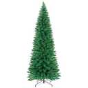 ININ 8FT Slim Pencil Christmas Tree, Artificial Tall Skinny Xmas Tree with 700 Branch Tips, Perfect for Home/ Office/ Party Decoration, Metal Hinges & Foldable Base.(Unlit)