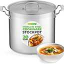 NutriChef 20 Quart Heavy-Duty Stockpot with Stainless Lid - Large Pot for Induction, Gas & Electric Cooktops, Perfect for Soups & Stews