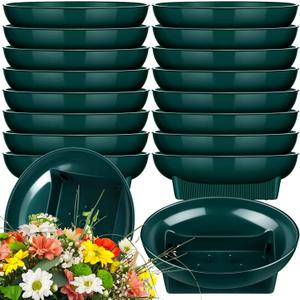 Karenhi 18 Pcs Floral Supplies Green Bowls for Flower Arrangements Large Size 6.3 Inch Floral Foam Bowls for Arrangements Holiday Wedding Fresh Flower Decoration Supplies (Foam Not Include)