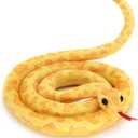 HWD 3.6 ft Long Soft Snake Dolls, Cute Stuffed Animals Plush Pranks Spoof Stuff Toys, Gifts for Kids, Children, Birthday, Halloween, Christmas, Home Decoration (Yellow)