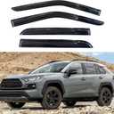 KPY Window Visor Compatible with Toyota RAV4 2019-2024, 4PC Rain Guard Side Window Vent Deflectors Tape-On Mugen Style, 2019 2020 2021 2022 2023 2024