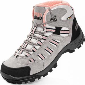 R CORD Womens Waterproof Hiking Boots Ankle Hiking Boots for Women Durable for Outdoors Womens Hiking Shoes Peach Size 7.5