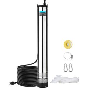 LEO 1.5HP Well Pumps Automatic ON/OFF, 2200GPH 170FT, 72.2FT Power Cord, Stainless Steel Submersible Deep Well Pump, High Pressure Water Pump for Home, Irrigation Garden Use