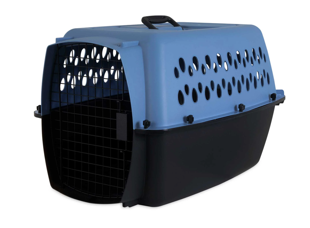 Petmate Pet Porter Fashion Dog Kennel 26", Parisian Blue & Black, for Pets 20-25lbs, Made in USA
