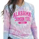Blue 84 NCAA Womens NCAA Officially Licensed Long Sleeve T-Shirt Tie Dye (Small)