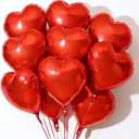 10Pcs Red Foil Heart Shaped Balloons 18 Inch Heart Mylar Balloons For Baby Shower Wedding Valentine Decorations Love Balloons Party Decorations