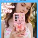 Cute 3D Butterfly Pop-Up Stand and Grip Phone Case for Samsung Galaxy S24 Plus, Kawaii Cartoon Soft Silicone Phone Cover, Adorable Girly Design for Girls, Kids, Teens, and Women
