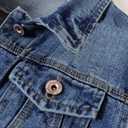 Kedera Womens Basic Button Down Vintage Black Long Sleeves Denim Jean Jacket Jacket for Women (Blue, L)