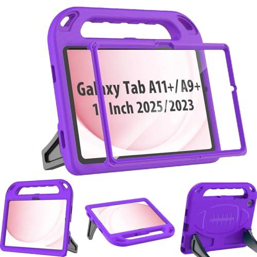 BMOUO Kids Case for Samsung Galaxy Tab A11+ Plus 11” 2026/A9+ Plus 2023 11 inch Tablet, with Screen Protector, Shockproof Lightweight Stand Handle Galaxy Tab A11 Plus/A9 Plus Case for Kids, Purple