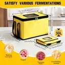 30L Dough Proofer, Folding Bread Proofing with 33-122 Temperature & 96h Timer Controller, Sourdough proofing box Heated Fermentation for Making Bread, Yogurt, Natto and Handmade Soap