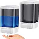 Hushee 2 Pcs Commercial Soap Dispenser Wall Mounted Manual Soap Dispenser Containers Bathroom Plastic Hand Wash Wall Containers for Kitchen Hotel Liquid(33.8 oz 1000 ml,Black)