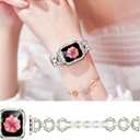 Compatible with Apple Watch Band 38mm 40mm 41mm 42mm 44mm 45mm 46mm, Women Bling Jewelry Bands with Tempered Glass Screen Protector Case, Shiny Strap for iWatch Series 11/10/9/8/7/6/5/4/3/2/1/SE