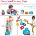 LTKFFFdp Baby Stacking Toys for Toddler 1-3, Nesting Cup Shape Sorter for Infant 6 to 12-18 Month, Learning Stackable Block, Birthday Gift for Girl Boy 9 Month