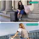 BAGSMART College Laptop Backpack, Travel Backpack for Women, Quilted Casual Daypack, Water-Resistant Bookbag for 15.6 Inch Laptop, Camel