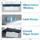 Trifold Hand Towel Dispenser for Bathroom - C Fold Paper Towel Dispenser Wall Mount with No-Hole Adhesive Installation, Compact 200 Sheets Large Capacity for Home, Apartment & RV