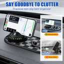Mobile Phone Bracket Anti-Slip Mat, Multifunction Car Dashboard Mat with Temporary Parking Number, Universal Anti-Slip Car Dashboard Mat for Phones Sunglasses and Keys Gadget (Gray-Black)