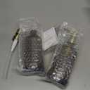 Vine Creations Amber Glass Soap Dispenser, 2 Pack Kitchen Soap Dispenser Set with Stainless Steel Pump, 16 oz Dish Soap and Hand Soap Dispensers for Bathroom with Waterproof Labels and Protective Pads (Amber Bottle / Brushed Brass Pump)