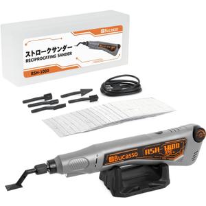 Reciprocating Sander, Variable Speed and USB Charging with LED Light, Pen Sander With 6pcs Sanding Head, Fit for Sanding, Polishing, Finishing, DIY Crafts (Grey)