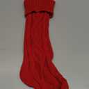 XIMISHOP 4PCS Christmas Stockings with Name Tags, 18inch Large Personalized Cable Knitted Xmas Hanging Stocking Decorations for Holiday Christmas Party Family Decor (Red)