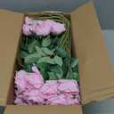 50 PCS Fake Pink Roses, Artificial Flowers Bulk Realistic Silk Faux Rose with Stems for Wedding Decoration Bridal Bouquet Birthday Celebrations DIY Floral Arrangement Home Decor