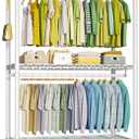 Rolling Clothes Rack, Clothing Racks for Hanging Clothes, White