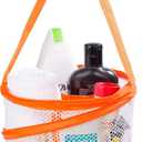 Handy Laundry Portable Shower Caddy  Collapsible Mesh Organizer with Handle, Quick Dry, Large Compartments for Dorm, College, Gym, Travel, Camp, Bathroom Essentials (Orange) (Small)