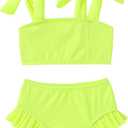 YOUNGER TREE Toddler Baby Girls Swimsuit Two Piece Solid Color Stripe Swimwear Summer Beach Bikini Bathing Suit, Size: 18-24 Months