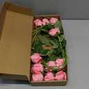 Riyuwal 12 pcs Hot Pink Roses Artificial Flowers Vintage Burnt Rose 20" Realistic Silk Roses Bouquet with Long Stem for Wedding Party Floral Centerpieces Decoration (Hot Pink)