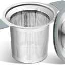 Ohtomber Tea Infuser Strainers, Stainless Steel Loose Leaf Tea Strainer Stepper with Heat Proof Double Handles, Extra Fine Mesh Ball Infusers, Diffuser Holder Filter for Mugs