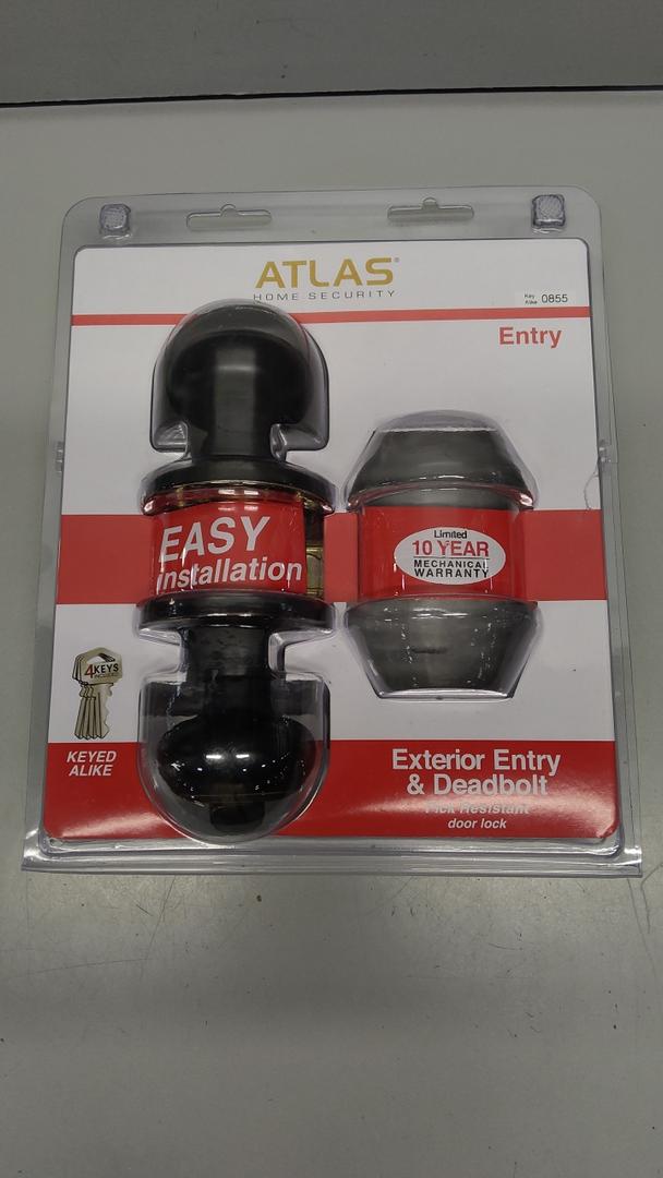 Atlas Classic Entry Locking Door Knob and Deadbolt Combo Kit