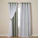 TOWN & COUNTRY LUXE Talia Double Layer Indoor Curtains, Sheer and Room Darkening Blackout, Grommet Top, Energy Efficient, 2-Pack Set, 52"x96", Soft Grey