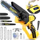 Cordless Mini Chainsaw Compatible with Dewalt 20V MAX Battery, 6 Inch & 8 Inch Small Electric Chainsaw Brushless, 2x 6'' + 2x 8'' Chains, Auto Oiler, Handheld Pruning Tree Saw (Tool Only)