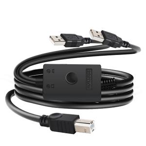 14.7FT Printer Cable Splitter 2 in 1 Out,Printers Cable with Toggle Switch for Two Computers Share PrinterKeyboardMouseScannerUSB External Devices